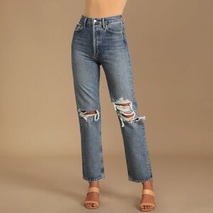 Agolde 90s Pinch Waist High Rise Distressed Jeans